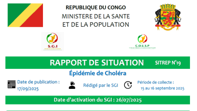Epidémie de choléra : rapport de situation N°19